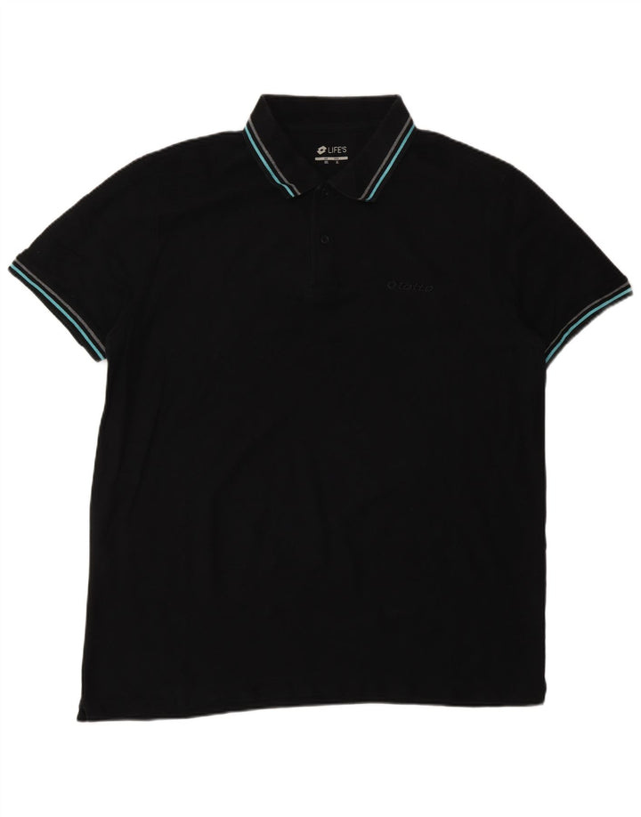 Lotto Mens Polo Shirt XL Black Cotton