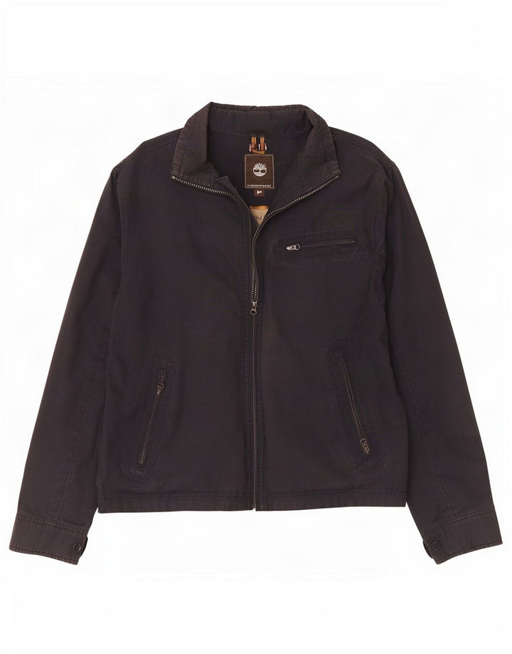 Timberland Mens Bomber Jacket UK 40 Large Navy Blue Cotton