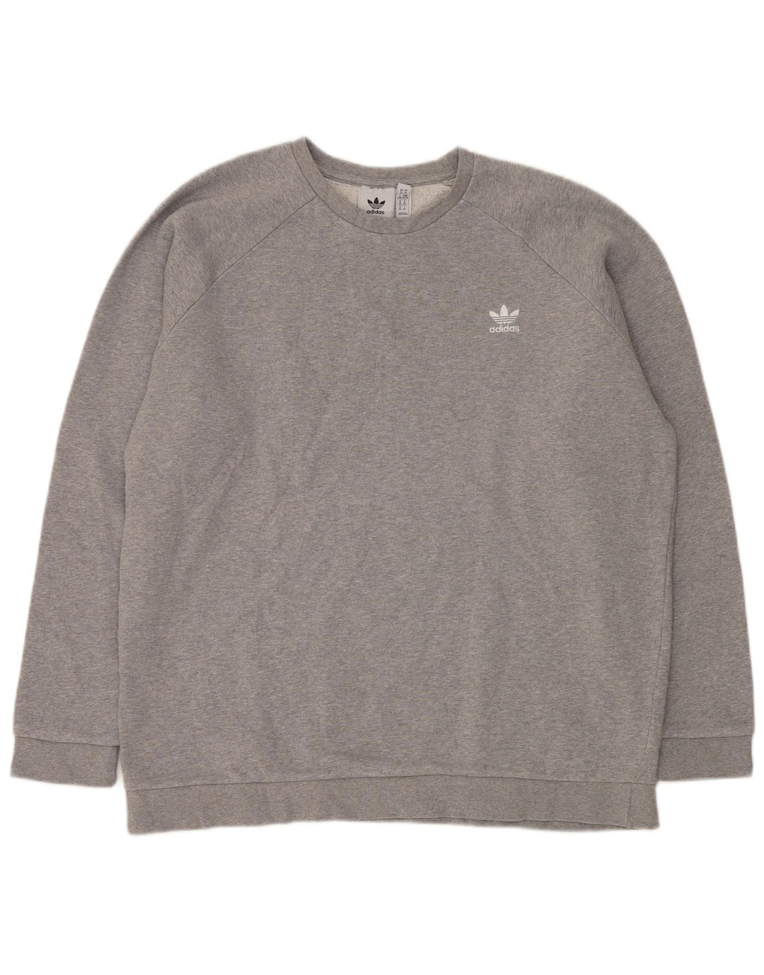 Adidas Mens Sweatshirt Jumper XL Grey Flecked Cotton