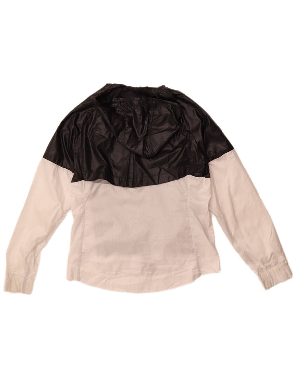 Nike Womens Hooded Oversized Rain Jacket UK 10 Small Black Colourblock