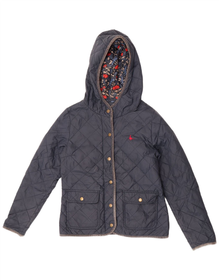 Jack Wills Womens Hooded Quilted Jacket UK 8 Small  Navy Blue Nylon