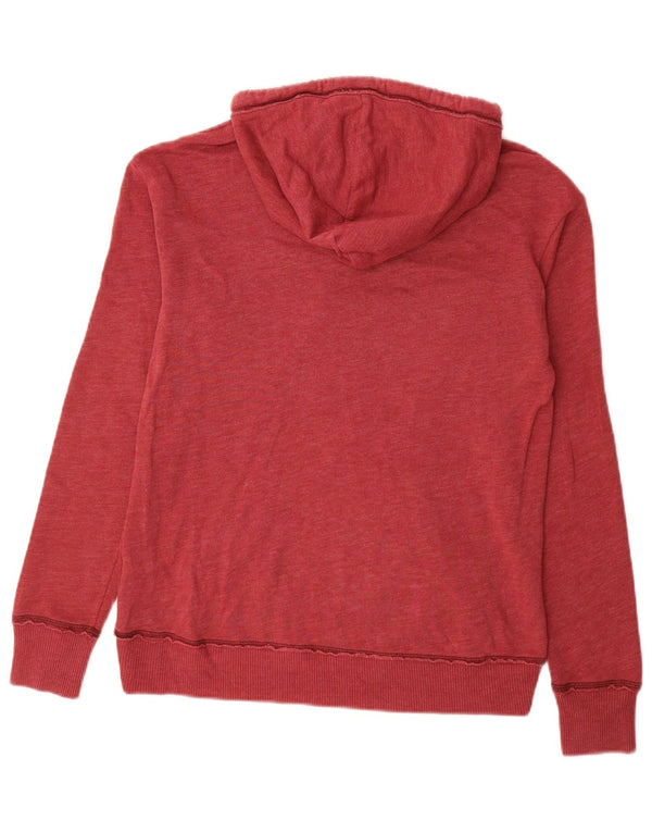 Hollister Womens Graphic Hoodie Jumper UK 10 Small Red Cotton