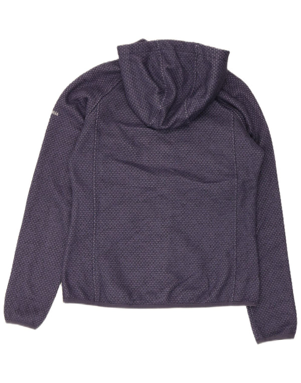 Columbia Womens Zip Hoodie Sweater UK 14 Medium Navy Blue Polyester Sports