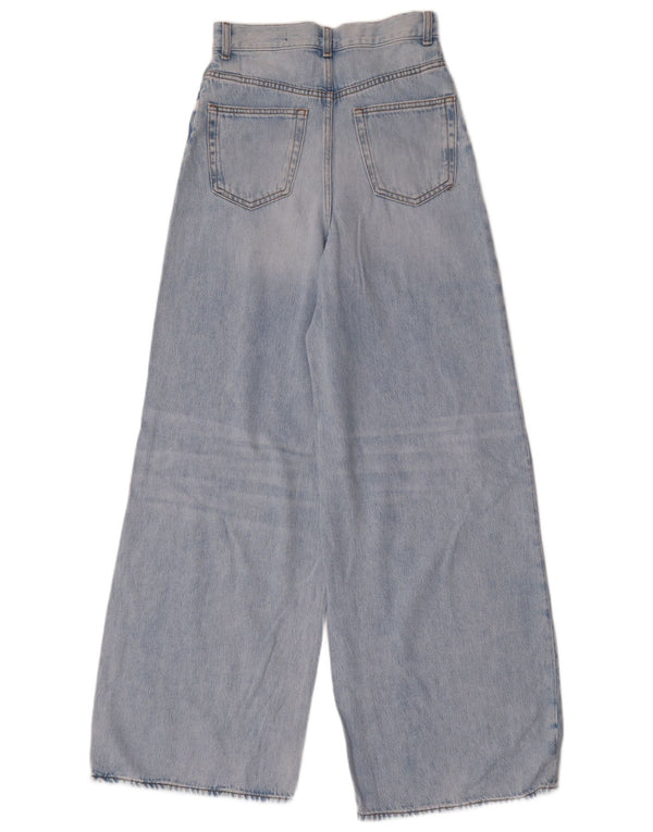 Zara Womens High Waist Wide Leg Jeans EU 34 2XS W24 L33 Blue