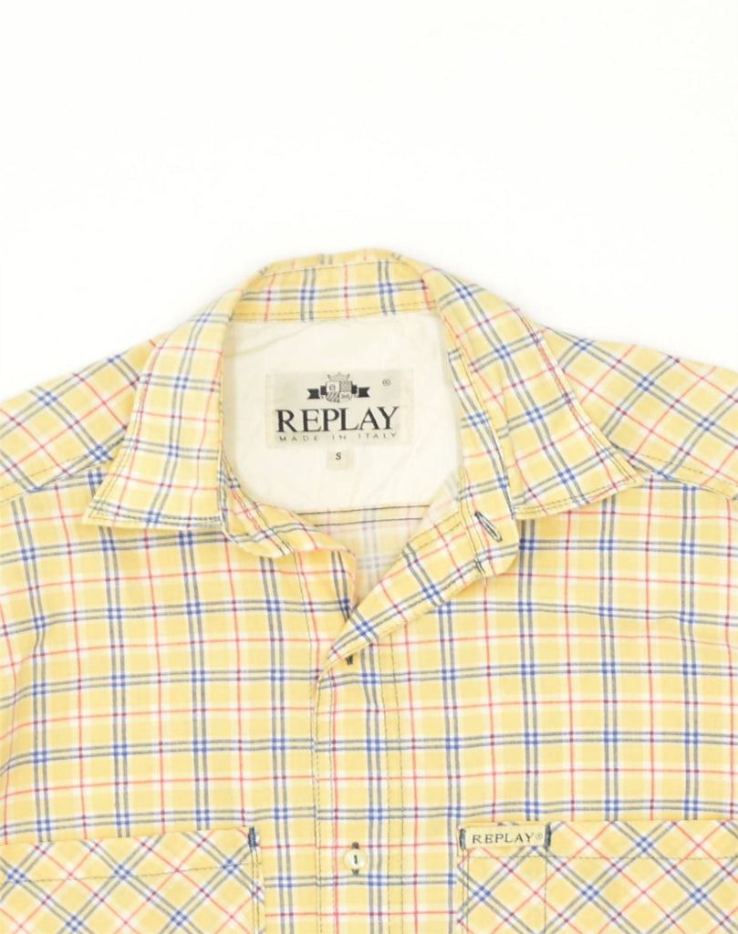 REPLAY Mens Shirt Small Yellow Check Cotton | Vintage Replay | Thrift | Second-Hand Replay | Used Clothing | Messina Hembry 