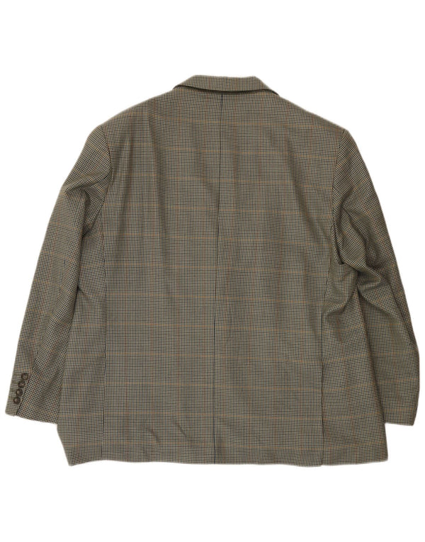 Marks & Spencer Mens 2 Button Blazer Jacket UK 46 XL Green Houndstooth