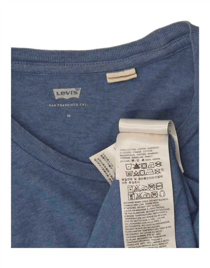 Levi's Womens Graphic T-Shirt Top UK 12 Medium Blue Cotton