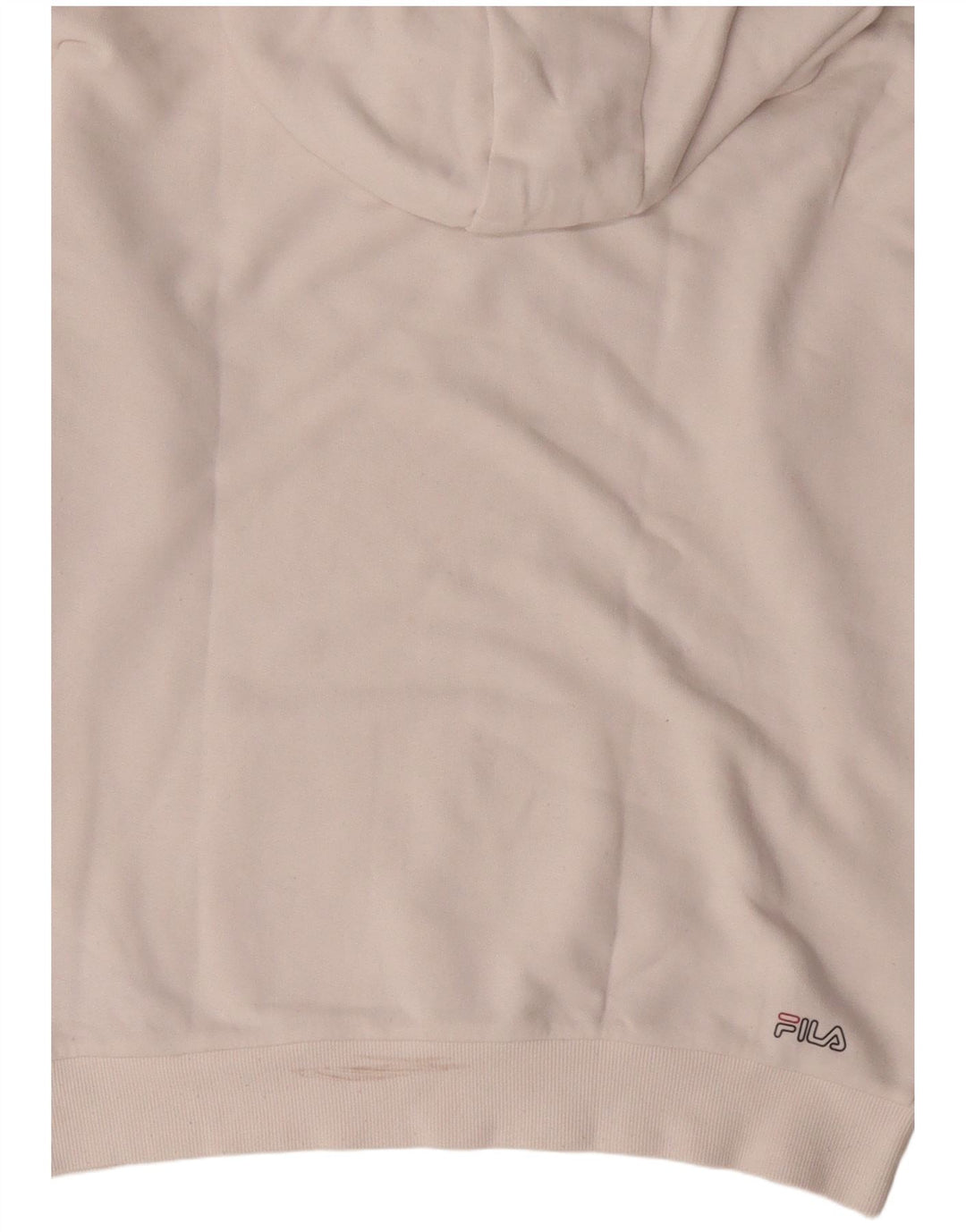 Fila Womens Graphic Oversized Hoodie Jumper UK 10 Small White Cotton