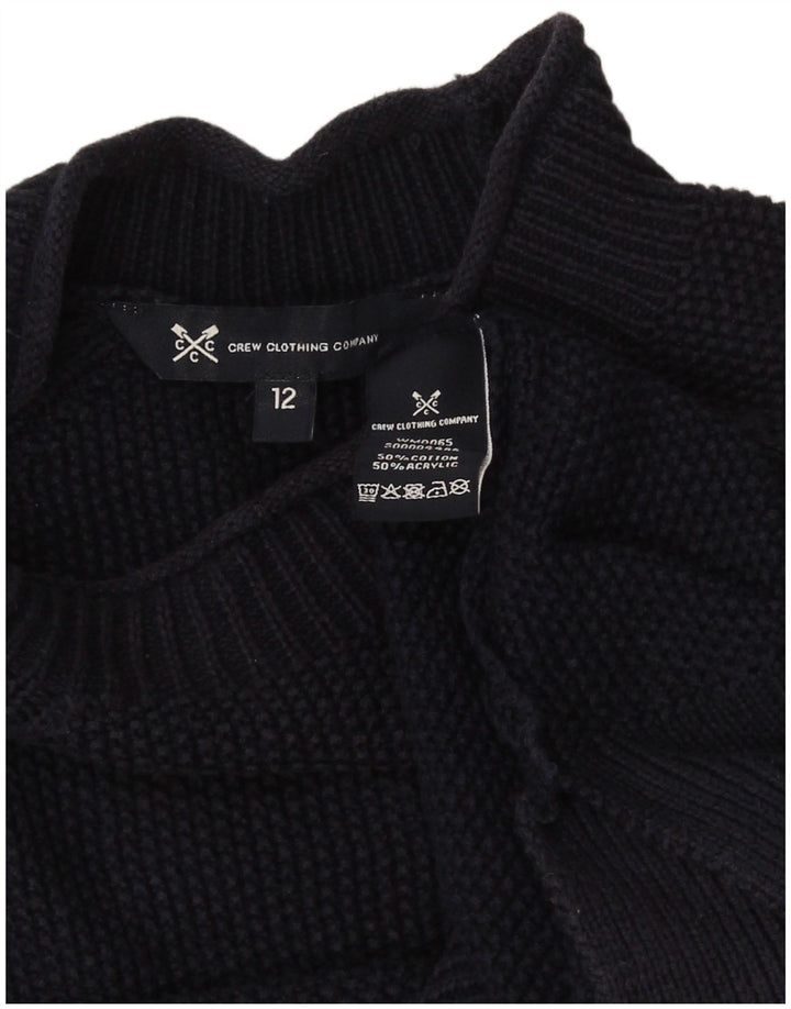 Crew Clothing Womens Turtle Neck Jumper Sweater UK 12 Medium Navy Blue