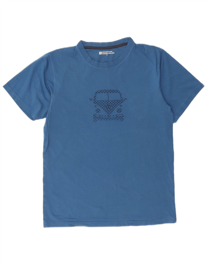 Mountain Warehouse Mens Graphic T-Shirt Top Small Blue Cotton