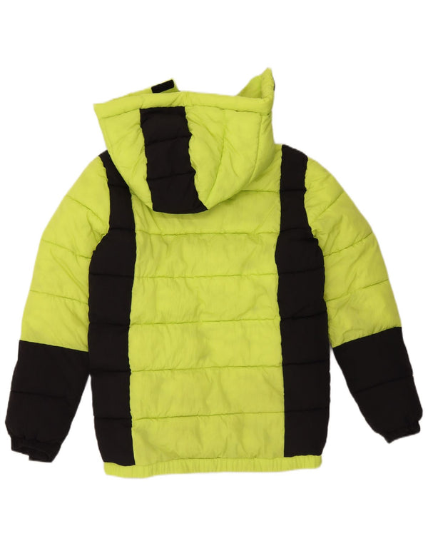 Guess Boys Graphic Hooded Padded Jacket 15-16 Years Green Colourblock