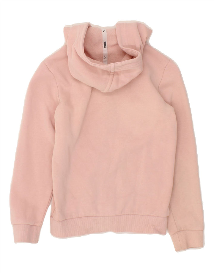 PUMA Girls Zip Hoodie Sweater 7-8 Years Pink Cotton Vintage Puma and Second-Hand Puma from Messina Hembry 