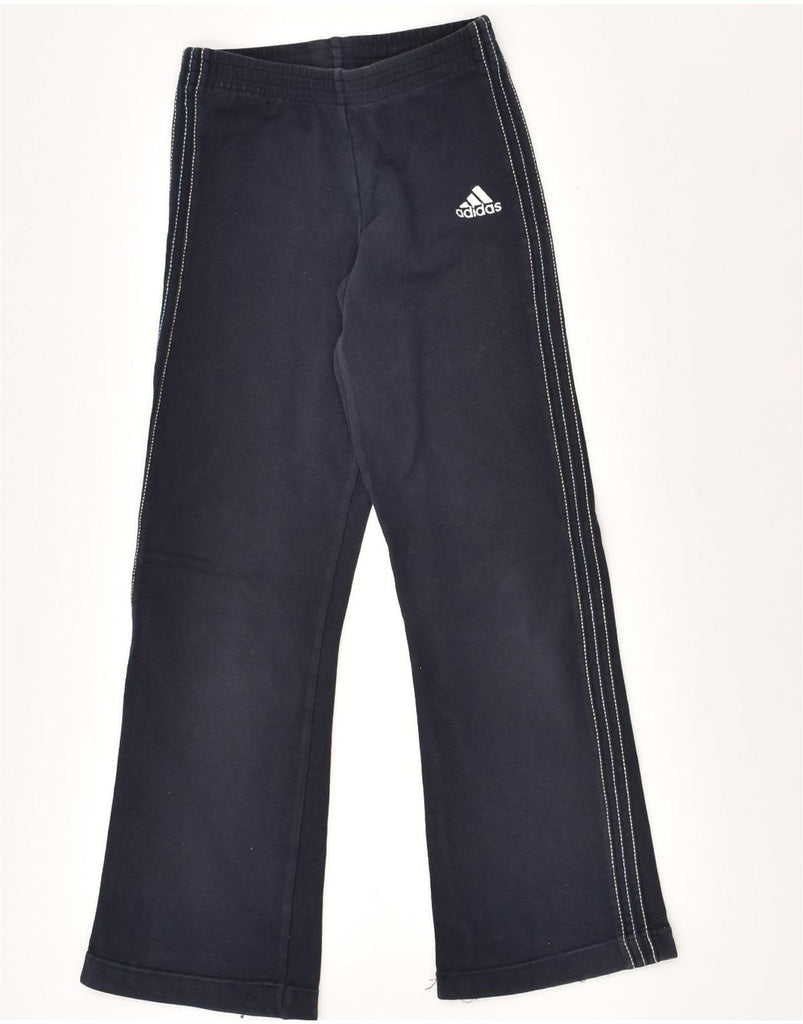 ADIDAS Girls Graphic Tracksuit Trousers 7-8 Years Navy Blue Cotton | Vintage Adidas | Thrift | Second-Hand Adidas | Used Clothing | Messina Hembry 