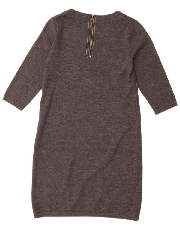 Boden Womens 3/4 Sleeve Jumper Dress UK 12 Medium Grey