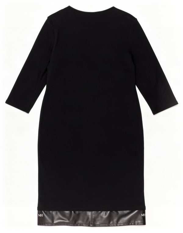 Ralph Lauren Womens 3/4 Sleeve Shift Dress UK 14 Large Black Cotton