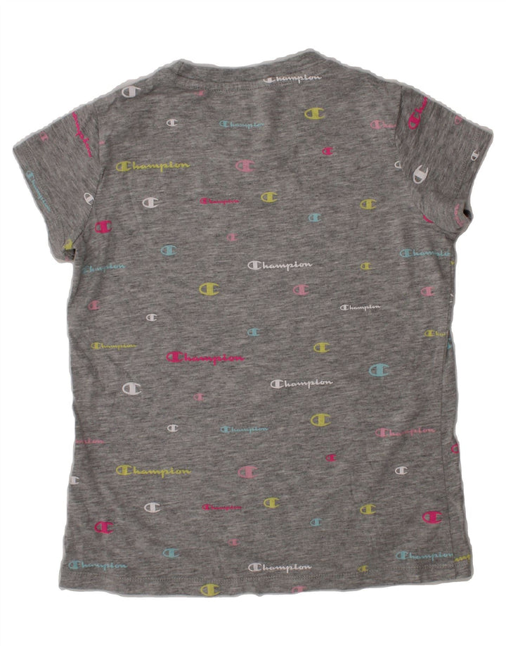 CHAMPION Girls Graphic T-Shirt Top 9-10 Years Medium Grey Vintage Champion and Second-Hand Champion from Messina Hembry 