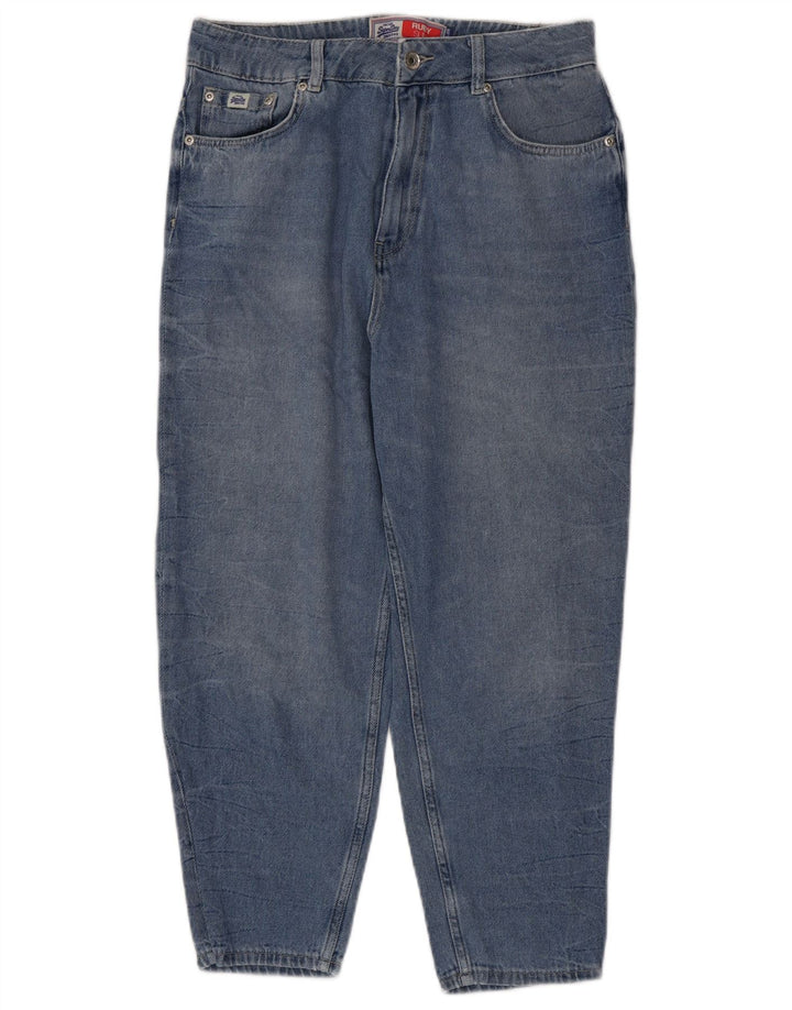 Superdry Womens Ruby High Waist Crop Slim Jeans W30 L24 Blue Cotton