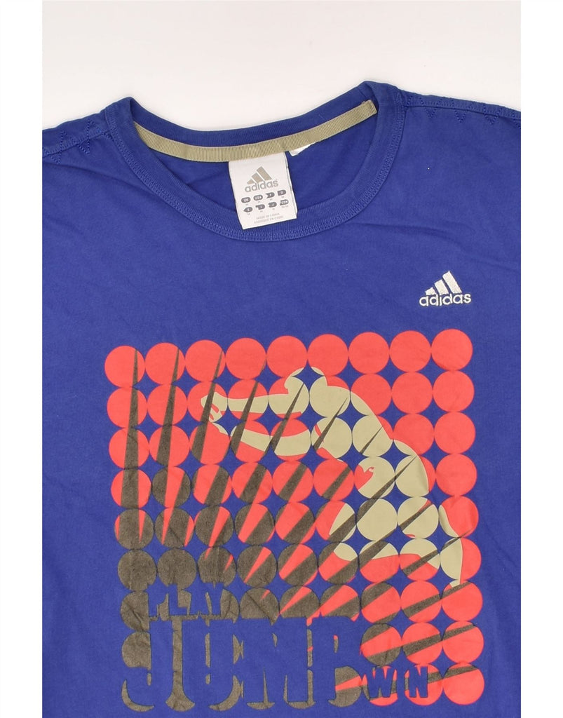 ADIDAS Mens Graphic T-Shirt Top Medium Blue Cotton | Vintage Adidas | Thrift | Second-Hand Adidas | Used Clothing | Messina Hembry 