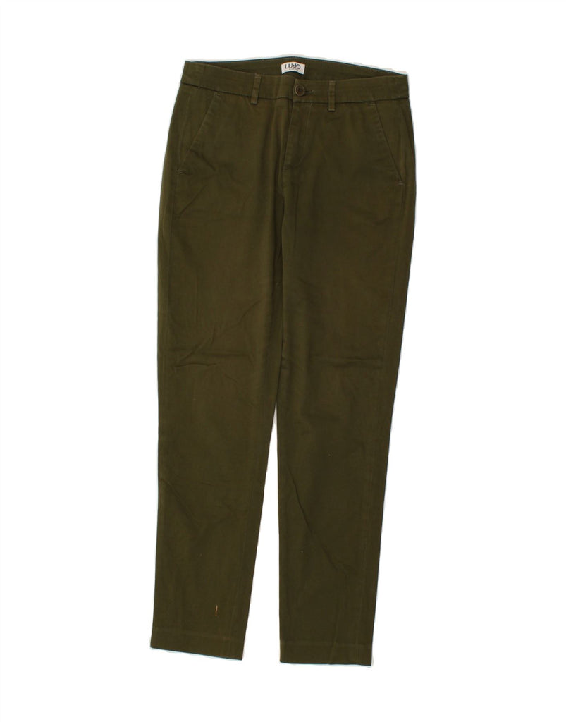 LIU JO Womens Tapered Chino Trousers W28 L26 Green | Vintage Liu Jo | Thrift | Second-Hand Liu Jo | Used Clothing | Messina Hembry 