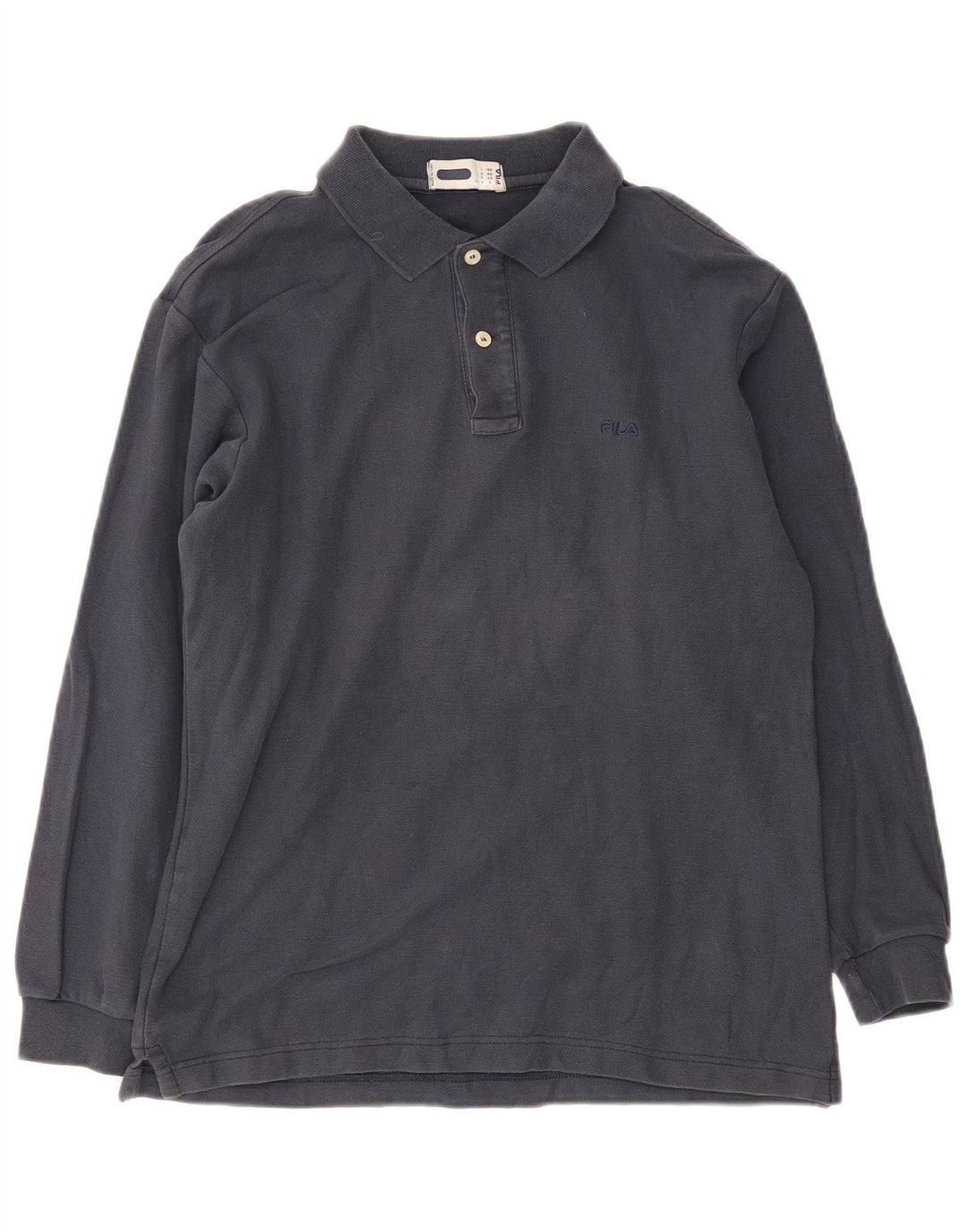 Fila Mens Long Sleeve Polo Shirt IT 46 Small Navy Blue