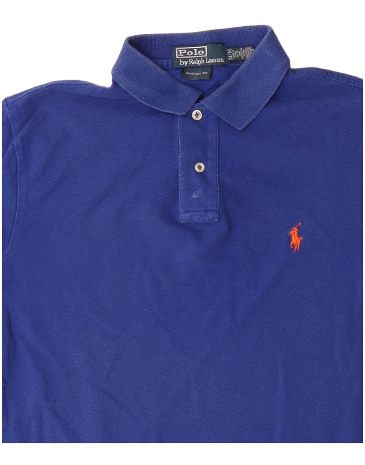 Polo Ralph Lauren Mens Custom Fit Polo Shirt Medium Blue Cotton
