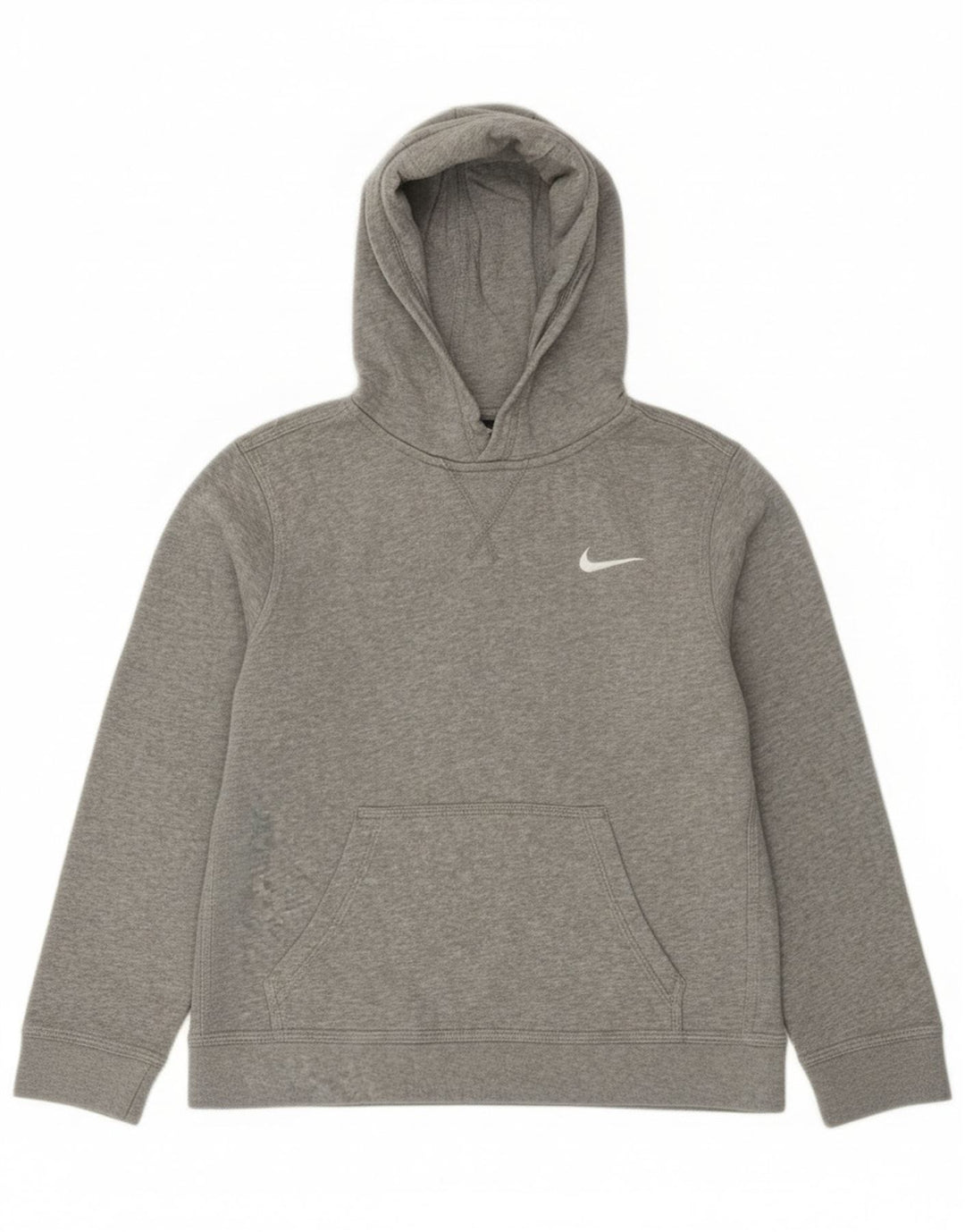 Nike Boys Hoodie Jumper 10-11 Years Medium Grey Flecked