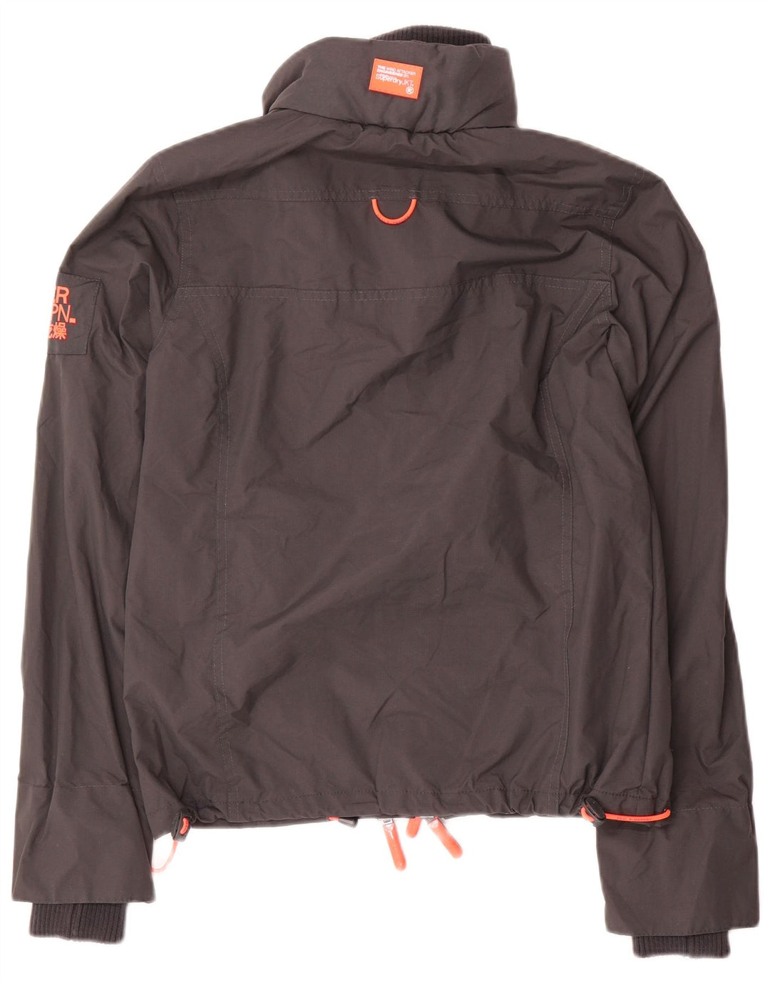 Superdry Womens Oversized Bomber Jacket UK 6 XS Grey Nylon