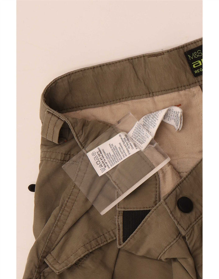 Marks & Spencer Mens Cargo Shorts W34 Large Khaki Cotton