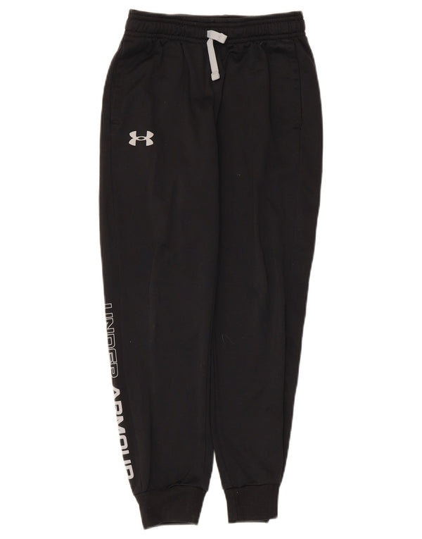 Under Armour Boys Graphic Tracksuit Trousers Joggers 7-8 Years Small Black
