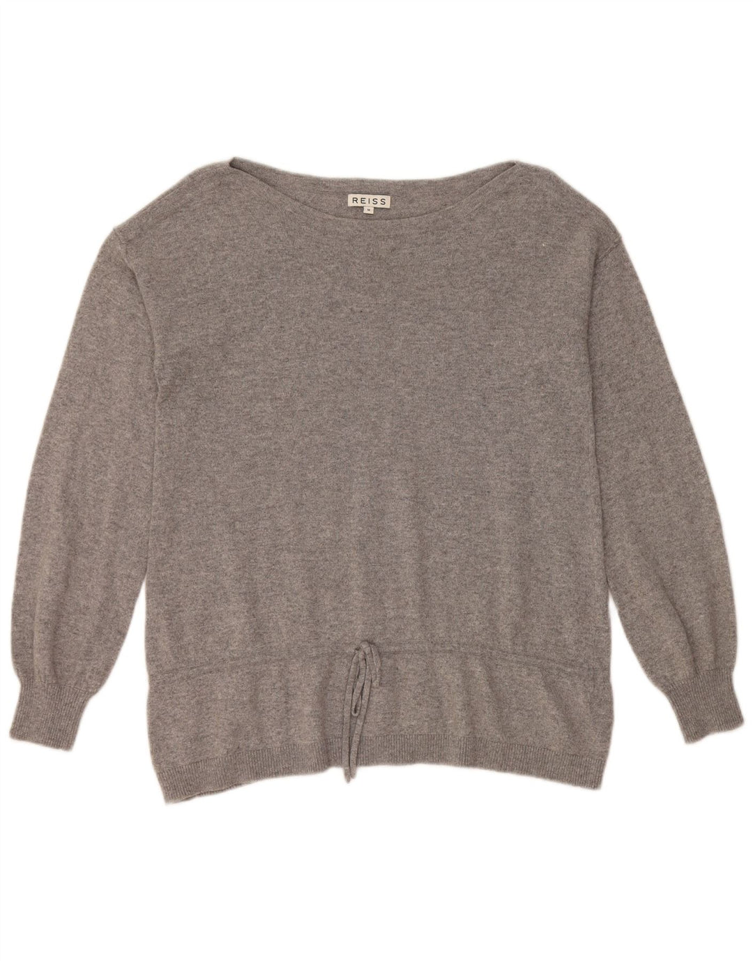 REISS Womens Boat Neck Jumper Sweater UK 14 Medium Grey Viscose