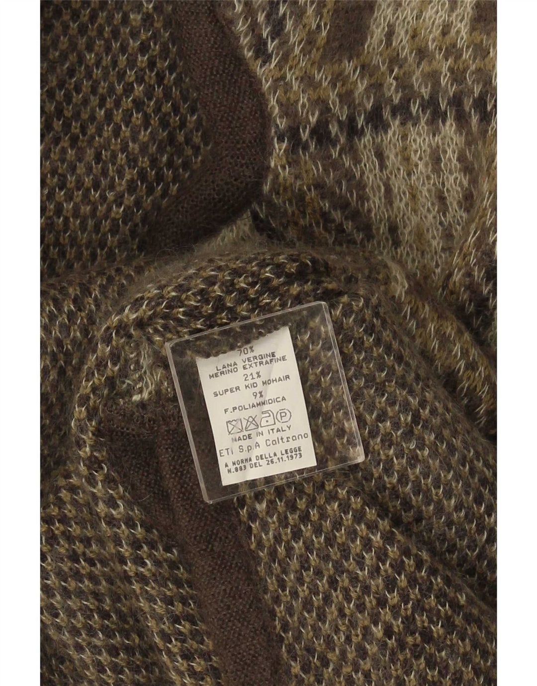 Vintage Womens Cardigan Sweater UK 16 Large Grey Check Wool