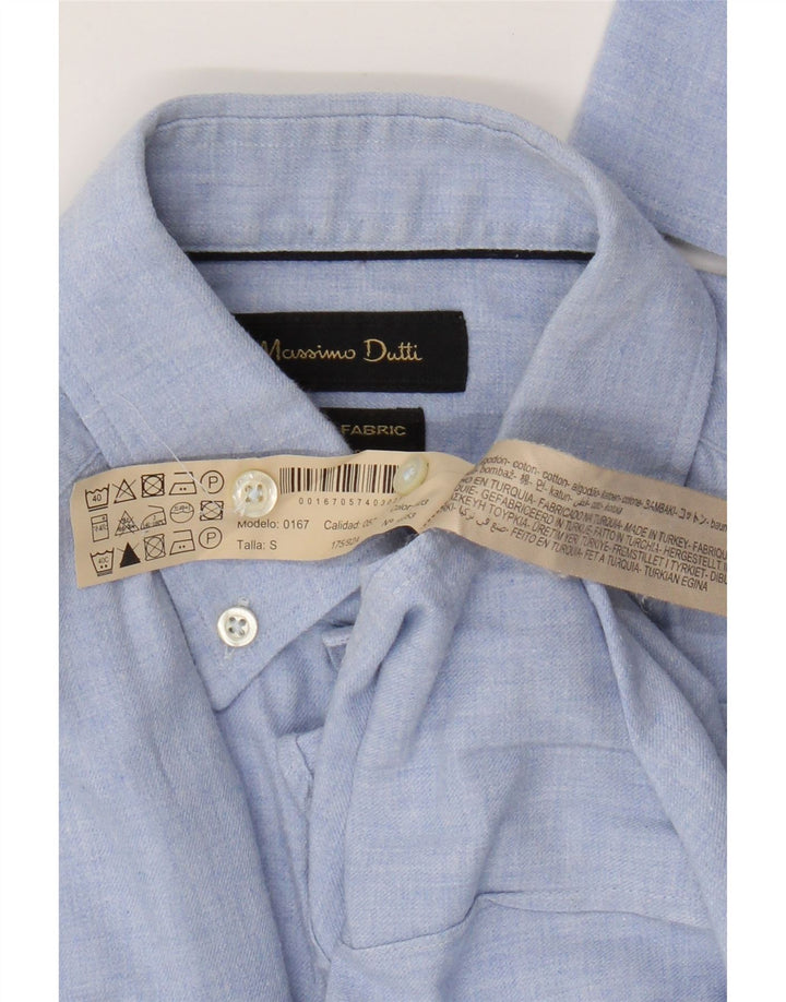 Massimo Dutti Mens Shirt Small Blue Cotton