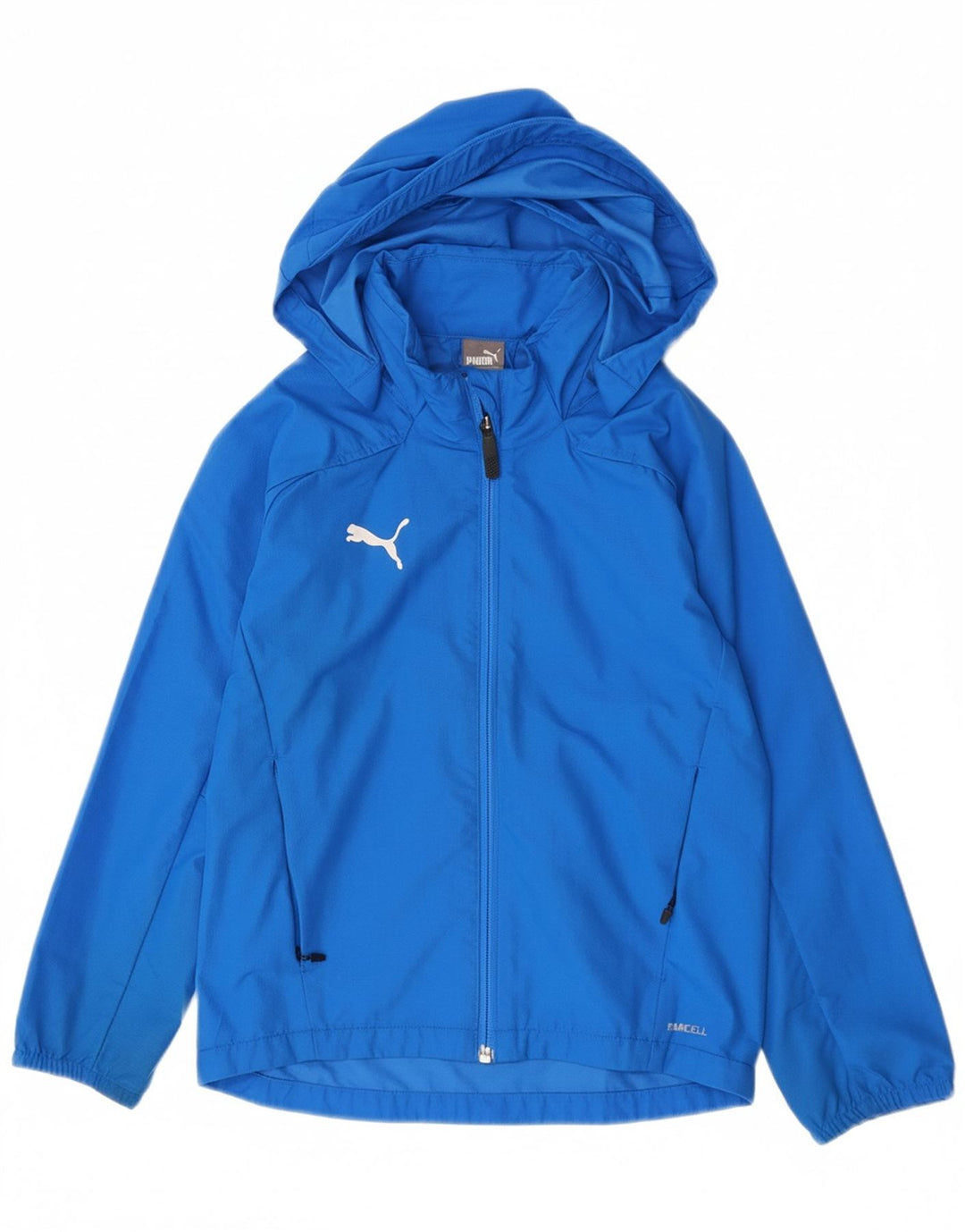 Puma Boys Hooded Rain Jacket 7-8 Years Blue Polyester
