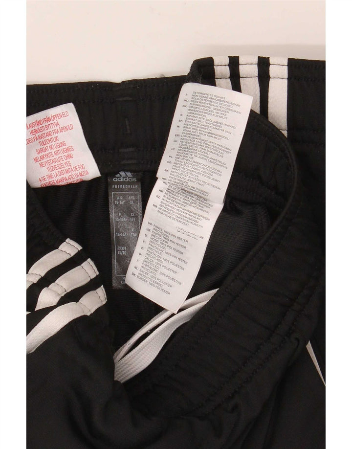 Adidas Boys Tracksuit Trousers Joggers 15-16 Years Black Polyester