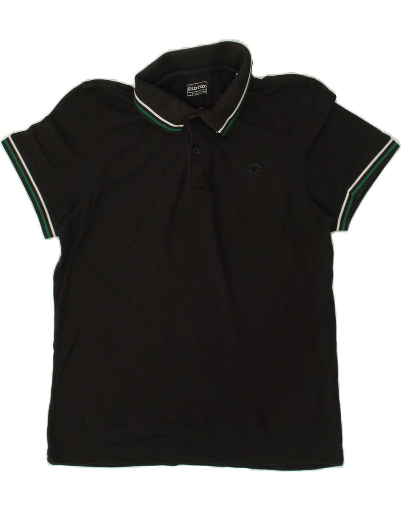 LOTTO Mens Polo Shirt Large Black Cotton Vintage Lotto and Second-Hand Lotto from Messina Hembry 