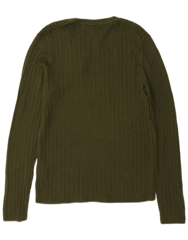 Tommy Hilfiger Mens Boat Neck Jumper Sweater XL Khaki Cotton