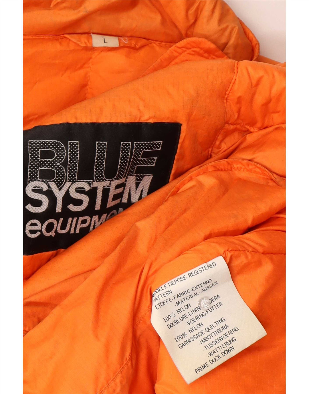 Vintage Mens Padded Jacket UK 16 Large Orange Nylon
