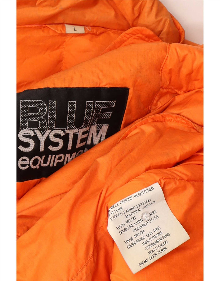 Vintage Mens Padded Jacket UK 16 Large Orange Nylon