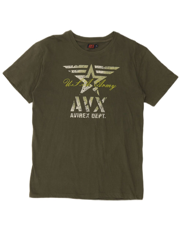Avirex Boys Graphic T-Shirt Top 15-16 Years XL Khaki