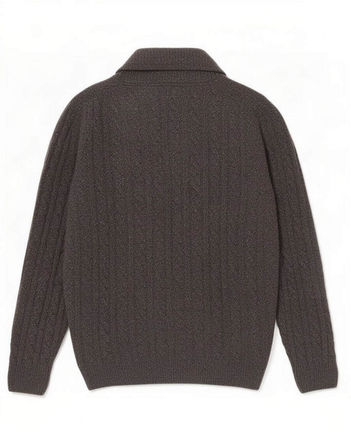 Massimo Dutti Mens Cardigan Sweater Large Grey Wool