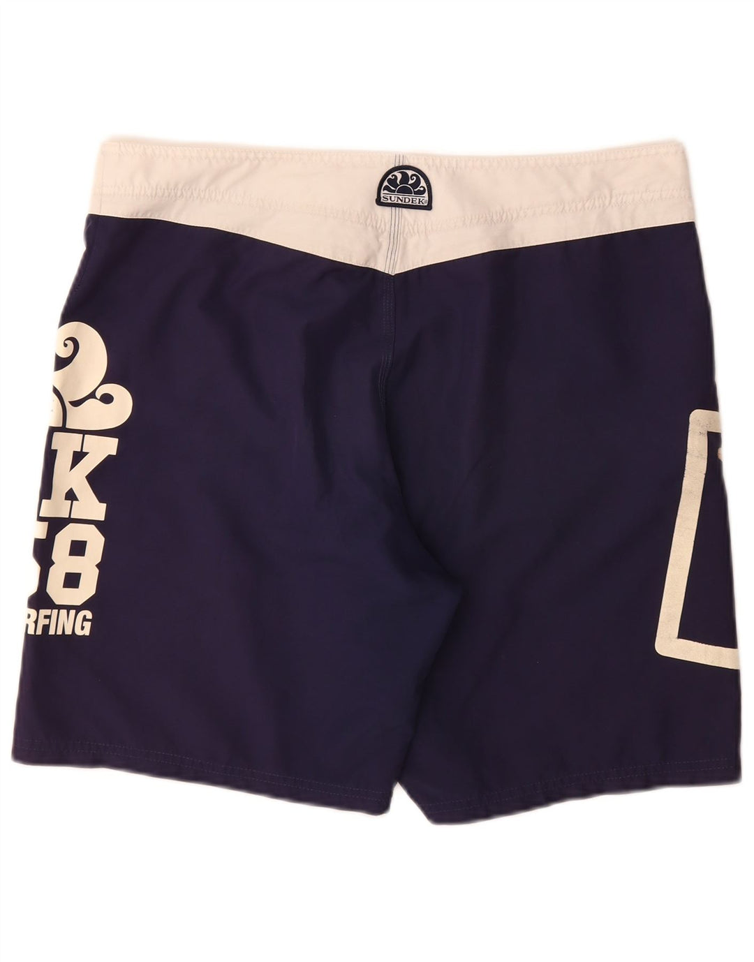 Sundek Mens Graphic Swimming Shorts Large Navy Blue Colourblock