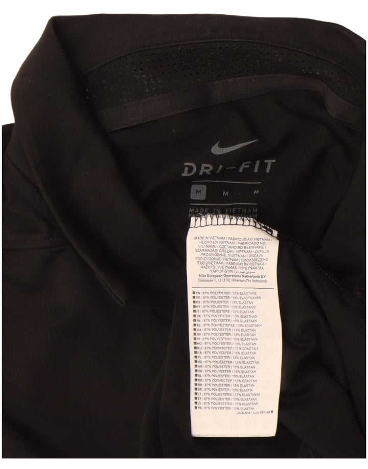 NIKE Mens Dri Fit Polo Shirt Medium Black Polyester