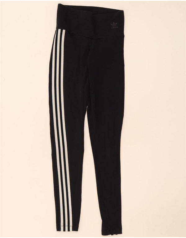 Adidas Womens Leggings UK 8 Small Black Cotton