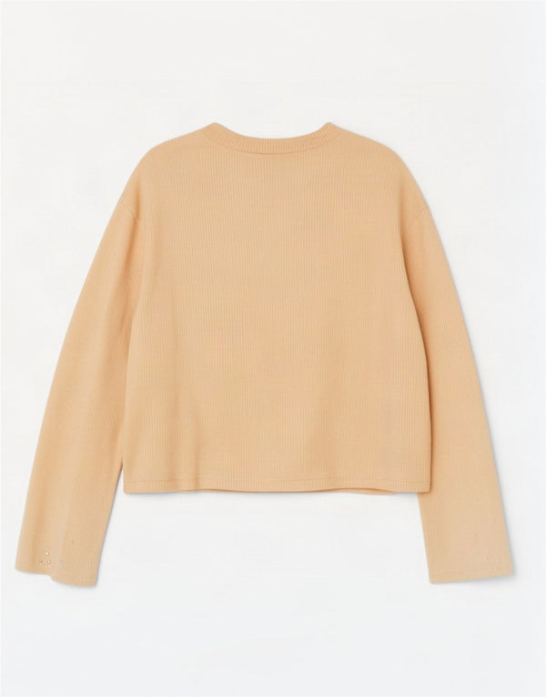 Zara Womens Top Long Sleeve UK 10 Small Yellow