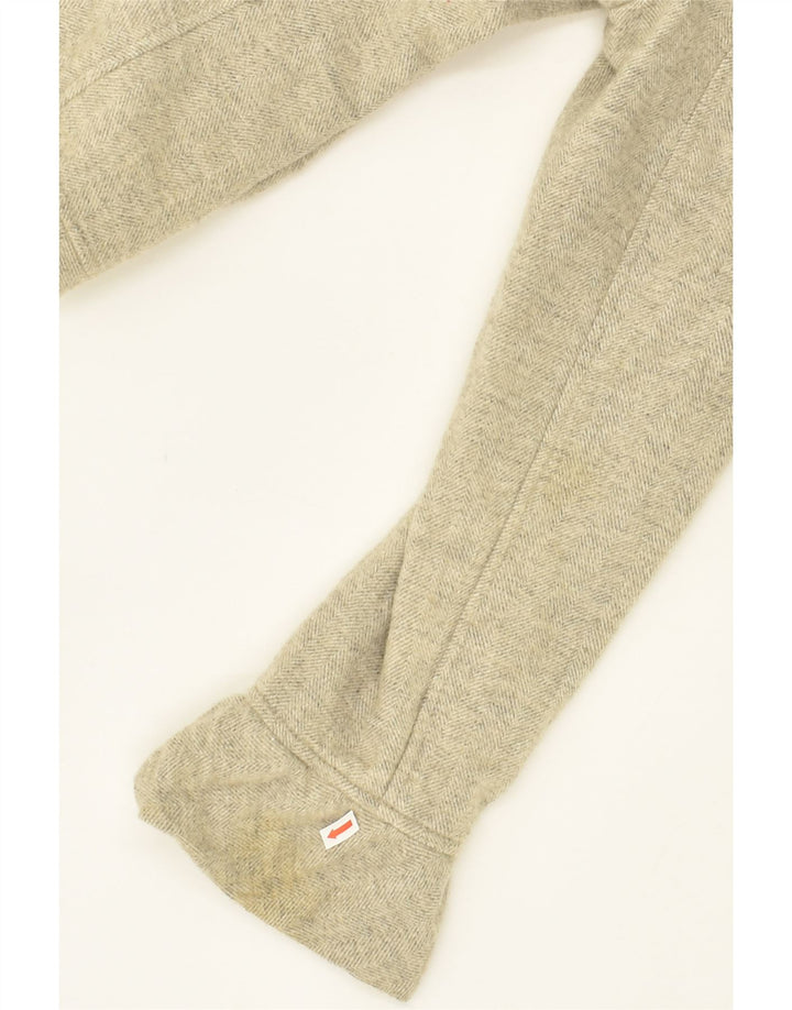 BANANA REPUBLIC Womens Utility Jacket UK 14 Large Grey Chevron Wool | Vintage Banana Republic | Thrift | Second-Hand Banana Republic | Used Clothing | Messina Hembry 