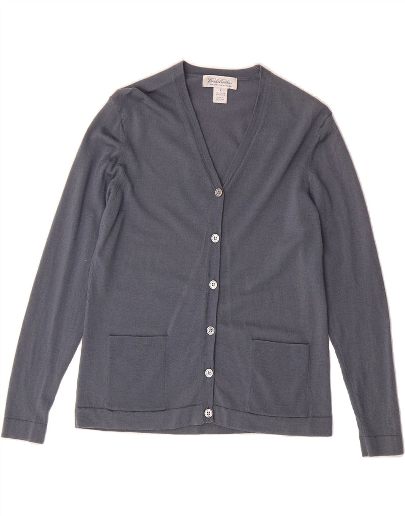 BROOKS BROTHERS Womens Cardigan Sweater UK 10 Small Navy Blue Merino Wool Vintage Brooks Brothers and Second-Hand Brooks Brothers from Messina Hembry 