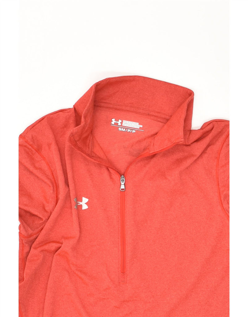 UNDER ARMOUR Mens Zip Neck Pullover Tracksuit Top Small Red | Vintage Under Armour | Thrift | Second-Hand Under Armour | Used Clothing | Messina Hembry 
