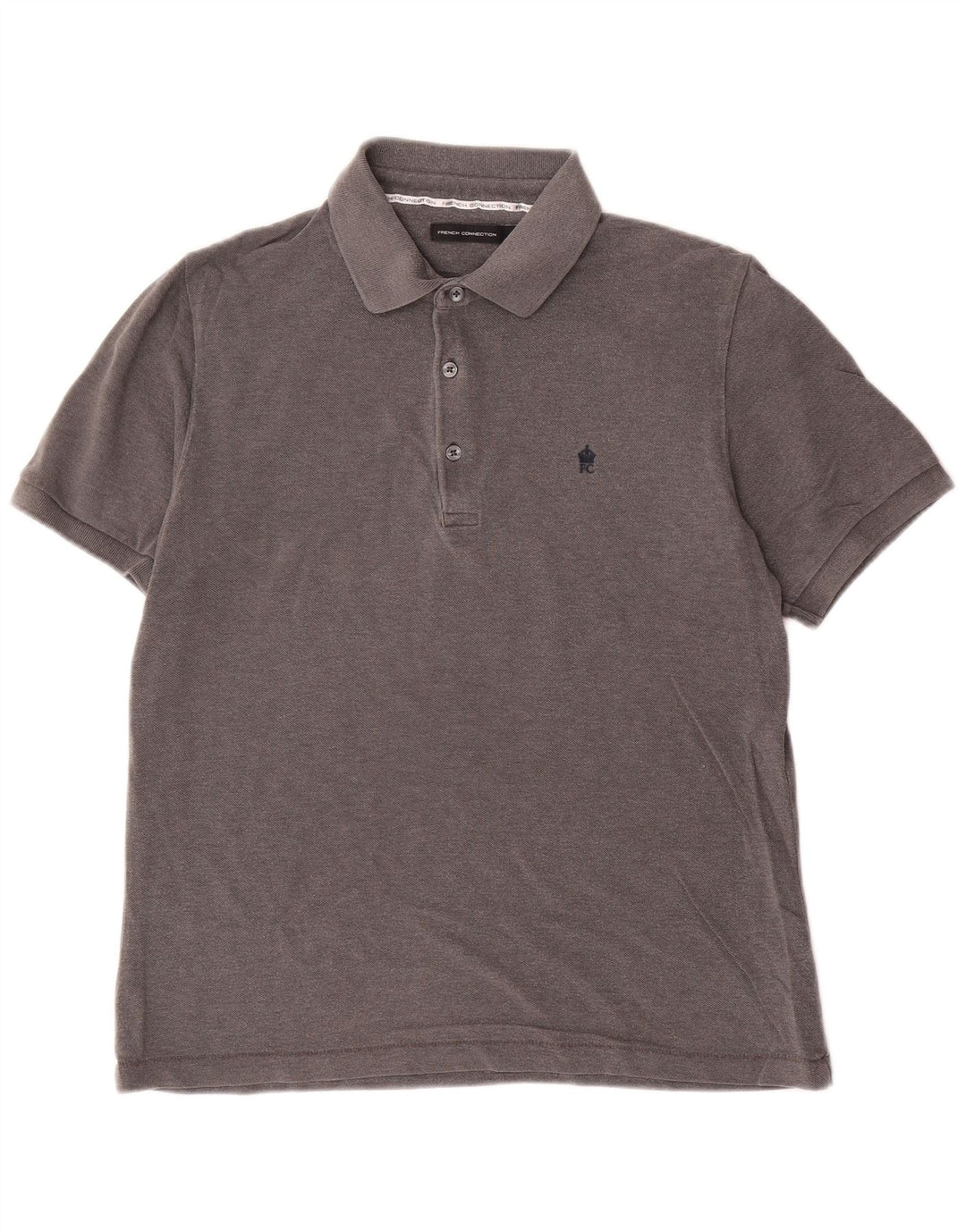 FRENCH CONNECTION Mens Polo Shirt Medium Grey Cotton