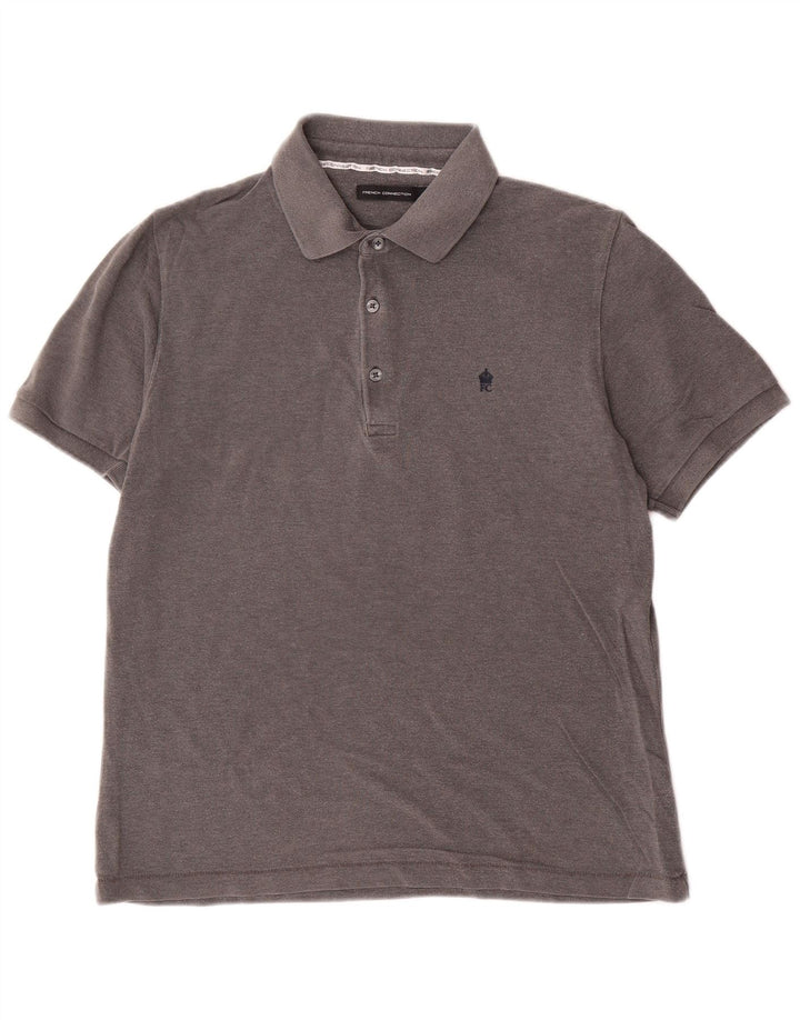 FRENCH CONNECTION Mens Polo Shirt Medium Grey Cotton