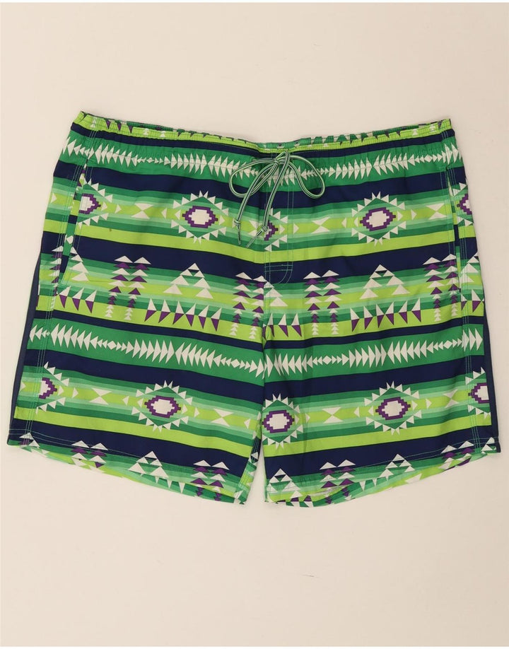 Sundek Mens Swimming Shorts XL  Green Geometric Polyester